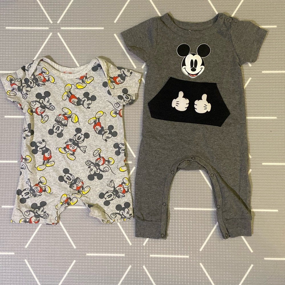 Disney Baby Mickey Mouse 2-Piece Romper Set Size 6-9M
